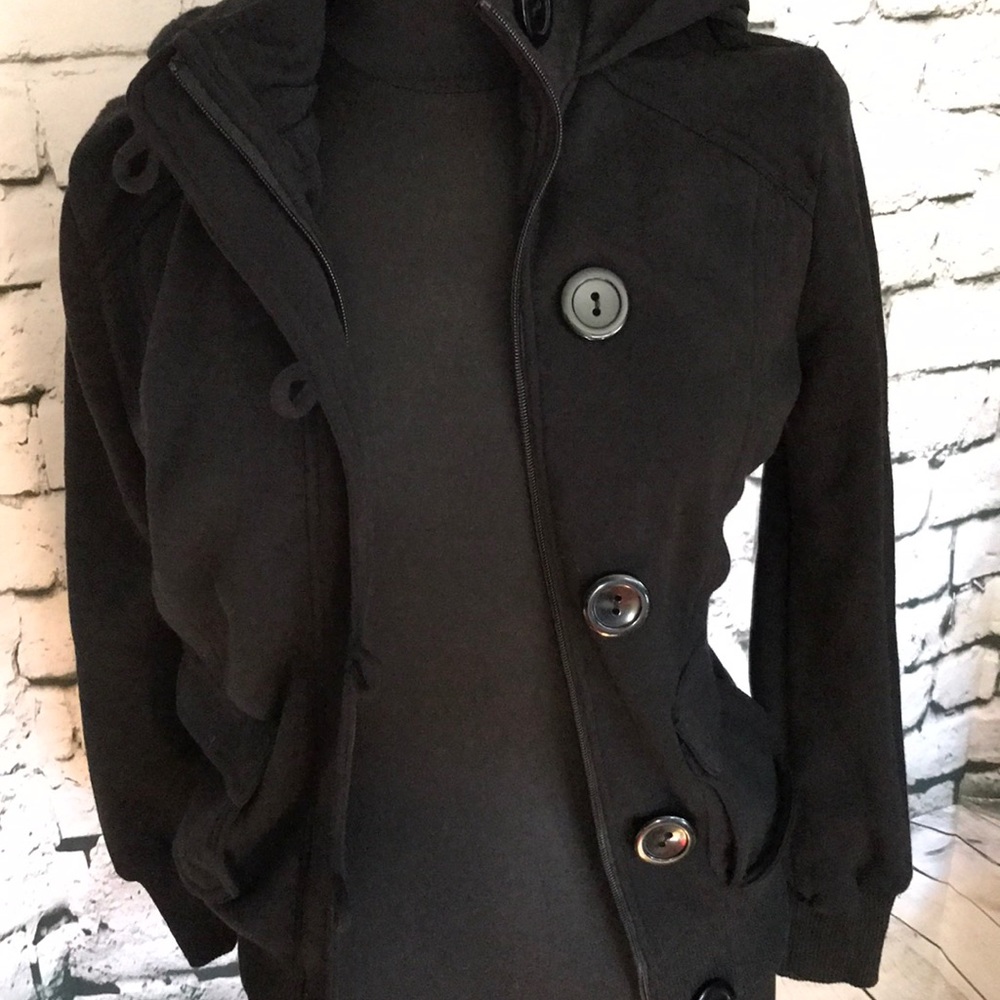 Black hooded jacket